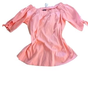 Cha Cha Vente Womens Blouse Elbow Sleeve Pink Size XL NWT